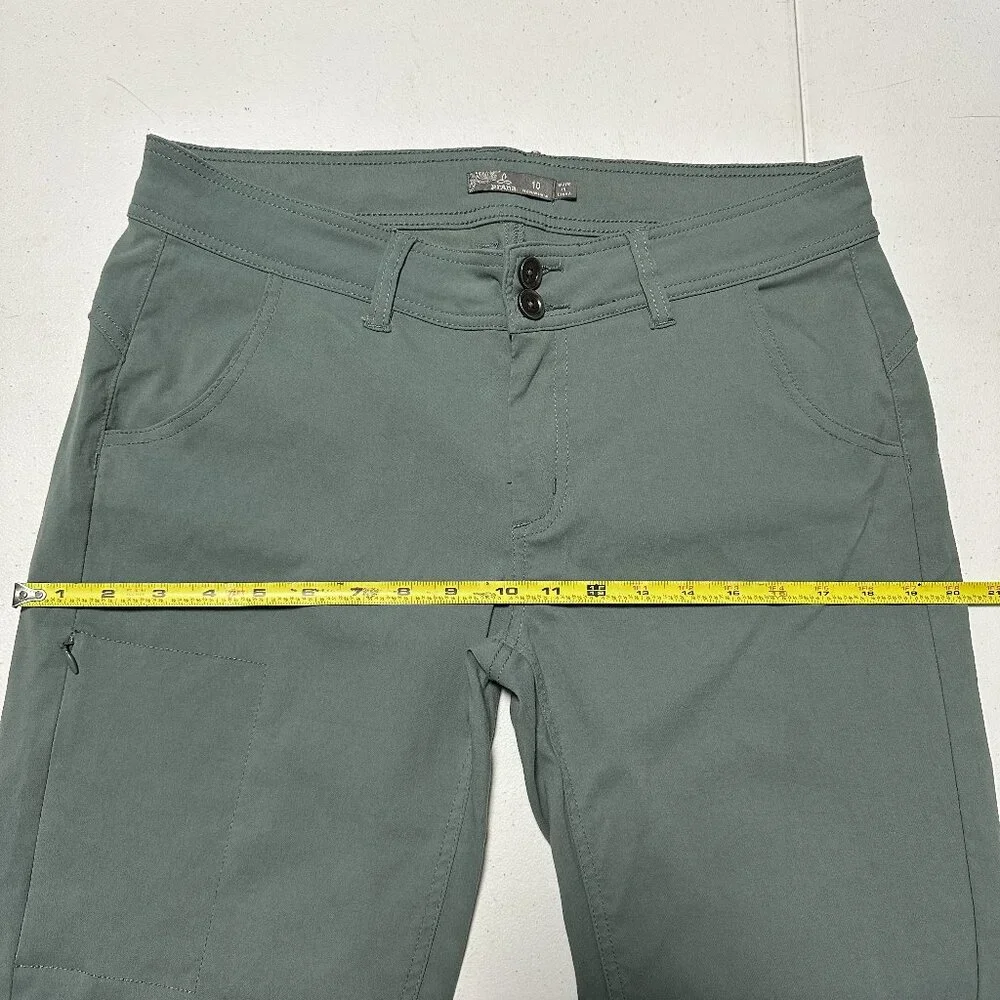 PrAna Halle Straight Smoky Blue Hiking Climbing Pants Stretch Roll-up Legs Sz 10 - Picture 8 of 13